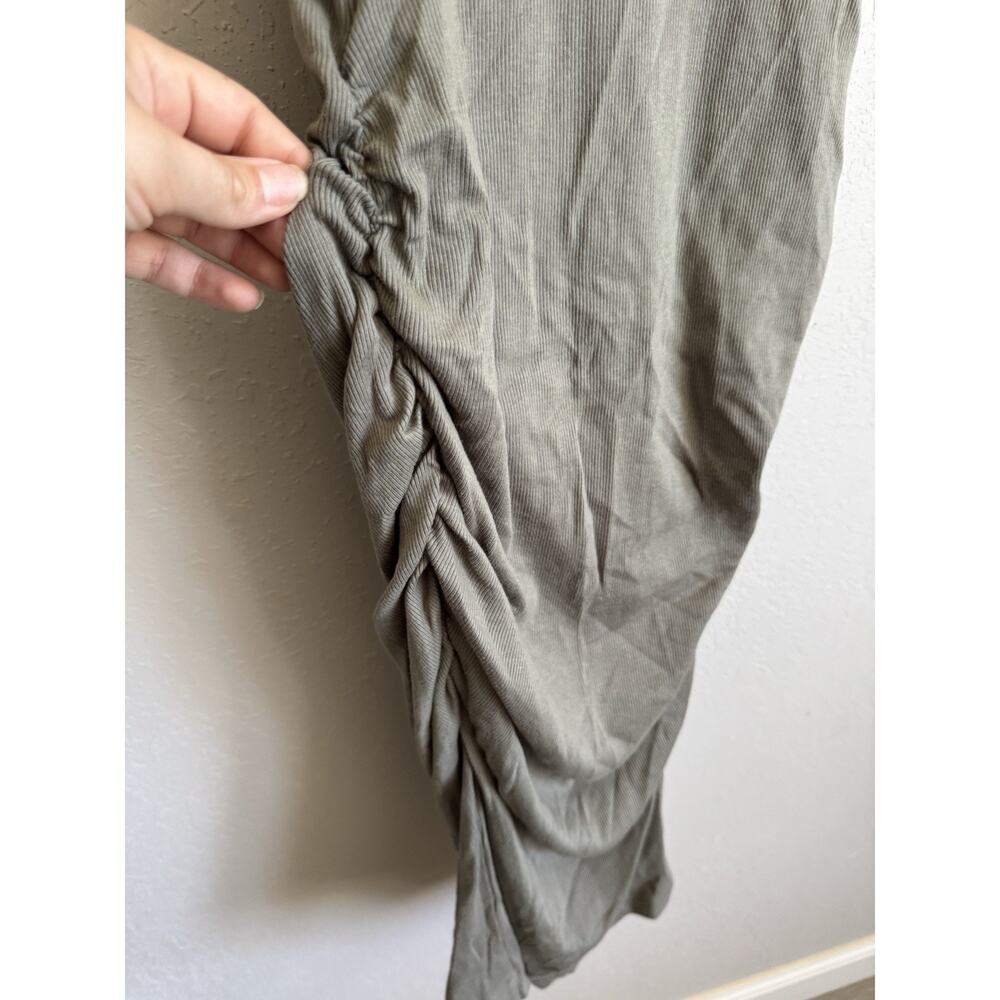 NWT Michael Stars Olive Green Ultra Rib Katie Bodycon Dress Womens S Date Night - Picture 3 of 7